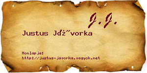 Justus Jávorka névjegykártya